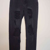 Крутезні трендові темно-сірі джинси-рванки на підлітка.