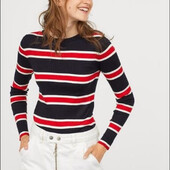 Жіночий, трикотажний джемпер- светр-кофта, в рубчик від h&m, розмір ХС