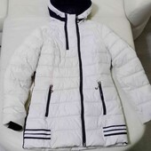 ЗИМА білосніжне пальто/ подовжена куртка р.46-48, стан відмінний