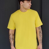 ⇑ Базова футболка з бавовни, жовтий, розмір L