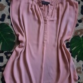 ❤️Сток.легенькая,шикарная блузка,нежно-розового цвета.р.46,L/XL.