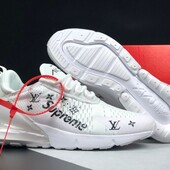 Чоловічі демісезонні кросівки Nike Air Max 270 Supreme x lv білі розміри 41-45, код 12315