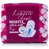 Прокладки гигиенические женские Lingery Night Ultra Soft 7 шт. в упаковке