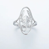 Каблучка, овальний перстень, скорпіон розмір 17,5. Сталь
