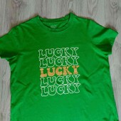 Dunnes stores брендовая хлопковая футболка цвет сочно- зелёный размер XL