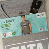 Livergy брендовая мужская футболка цвет серый меланж размер евро 60/62