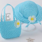 Літній дитячий комплект капелюх та сумочка на літо для дівчинки