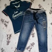 Комплект футболка и джинсы р 122-128 