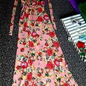Новое длинное платье -сарафан креп