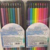В лоте набор цветных карандашей с точилкой+ пенал