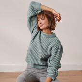 ☘ Супер класний теплий светр об'ємної в'язки від Tchibo (Німеччина), р.:46-48 (40/42 євро), нюанс