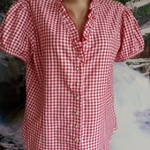 Стильная хлопковая блуза с оригинальными рукавами .