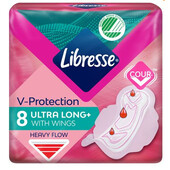 Прокладки гигиенические женские Libresse Ultra Long+ с крылышками 8 шт. в упаковке