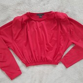 Красива червона вкорочена блуза із плечиками