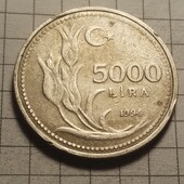 Монета Турції 5000 лір 1994