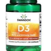 Swanson Vitamin D3 1,000 IU 30 капс.