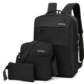 Универсальный комплект для ежедневного использования Backpack Black 3 в 1 Рюкзак Сумка Клатч