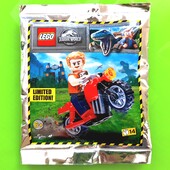 Lego Jurassic world "Owen grady and red motorbike" (122114). Оригінал.