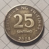 Монета Філіппін 25 сентімо 2004