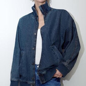 Нова джинсова куртка-бомбер-вітровка denim zara S-M