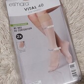 Гольфи жіночі компресійні esmara® 40 DEN, 2 пари 35/38 колір бежевий