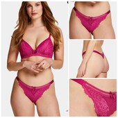 Hunkemoller! Мереживні жіночі труси, стрінги з широкою резинкою Л розмір festival fuchsia! Лот 53