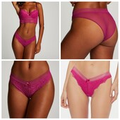 Hunkemoller! Мереживні жіночі труси з попкою із сіточки 2Хл розмір festival fuchsia! Лот 55