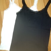 2 шт! Майка з мереживом у рубчик L 44/46 eur