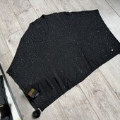 Пончо накидка у стрази кітеці натуральне хутро колір чисто чорний камера не передає сит.опис