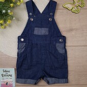 Дитячий джинсовий літній комбінезон 3-6 міс baby club комбез шорти пісочник для хлопчика