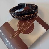 Браслет із натуральної шкіри | Genuine Leather | 21,5 см унісекс 