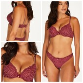 Hunkemoller! Жіночий бюстгальтер з мереживом 75В maroon! Нюанс! Лот 186