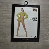 Hunkemoller! Капронові жіночі панчохи з мереживом Л/Хл розмір 15 ден lime bean green! Лот 27