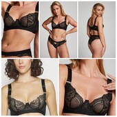 Hunkemoller! Неймовірний жіночий бюстгальтер зі срібною ниткою 75В caviar! Лот 537