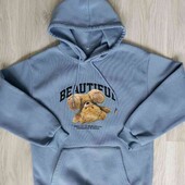 Shein брендовый стильный худи с капюшоном цвет синий размер S M