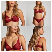 Hunkemoller! Жіночий бюстгальтер з мерехтінням і портупеєю 75В Tibetan red! Лот 517
