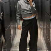 Штани з комбінованим еластичним поясом zara