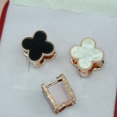 Великолепные двухсторонние серьги в стиле Van Cleef.Мед.сплав (сталь).
