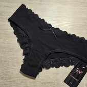 Hunkemoller! Трикотажні жіночі труси з мереживним оздобленням М розмір black! Лот 90