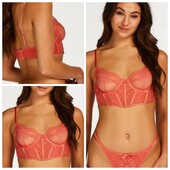 Hunkemoller! Мереживний жіночий бюстгальтер, бюстьє 80С spiced coral! Лот 334