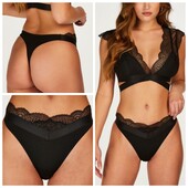 Hunkemoller! Високі жіночі труси з мереживом, стрінги S розмір caviar! Лот 115