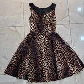 Платье леопардовое нарядное XL-XXL, р.14-16-18