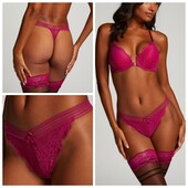 Hunkemoller! Трендові мереживні жіночі труси, стрінги Хл розмір festival fuchsia! Лот 427