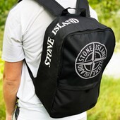 Якісний молодіжний рюкзак Stone Island (стоун айленд) чорний
