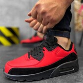 Кроссовки мужские в стиле Air Max Red на массивной подошве.