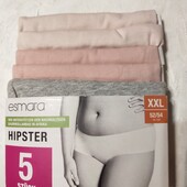 Розпродаж! Набір бавовняних трусиків-хіпстер Esmara (5шт. в наборі), p. XXL