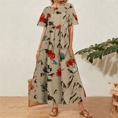 Стильное длинное свободное платье, хлопок на красивые формы.