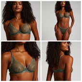 Hunkemoller! Мереживний жіночий бюстгальтер на кісточках 75С sea blue! Лот 283