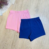 Дитячі трикотажні однотонні шорти для дівчинки 128 см primark рожеві та сині