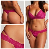 Hunkemoller! Жіночі труси з мереживом, страп-панти 2Хл розмір festival fuchsia! Лот 187